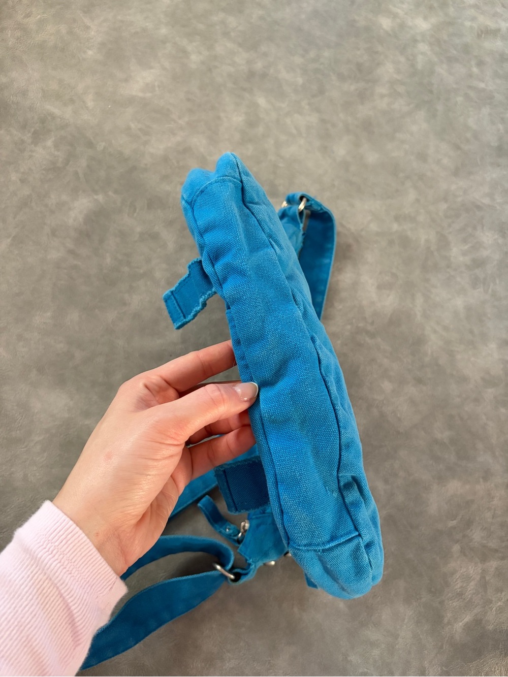 Y2K 2000’s Blue Canvas Cargo Crossbody Bag - Picture 9 of 13